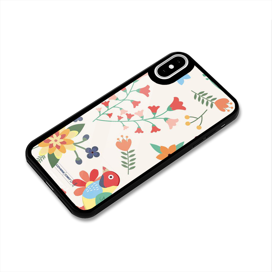 Spring Flowers Glass Back Case for iPhone XS