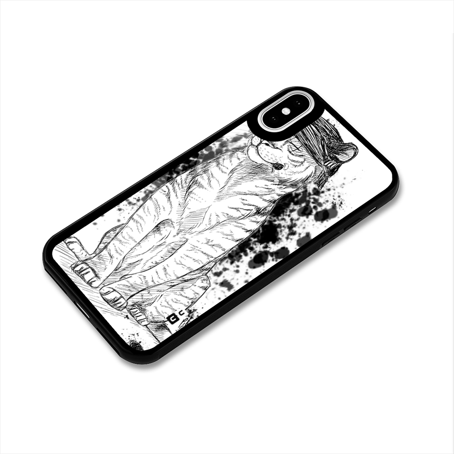 Tiger Wink Glass Back Case for iPhone XS