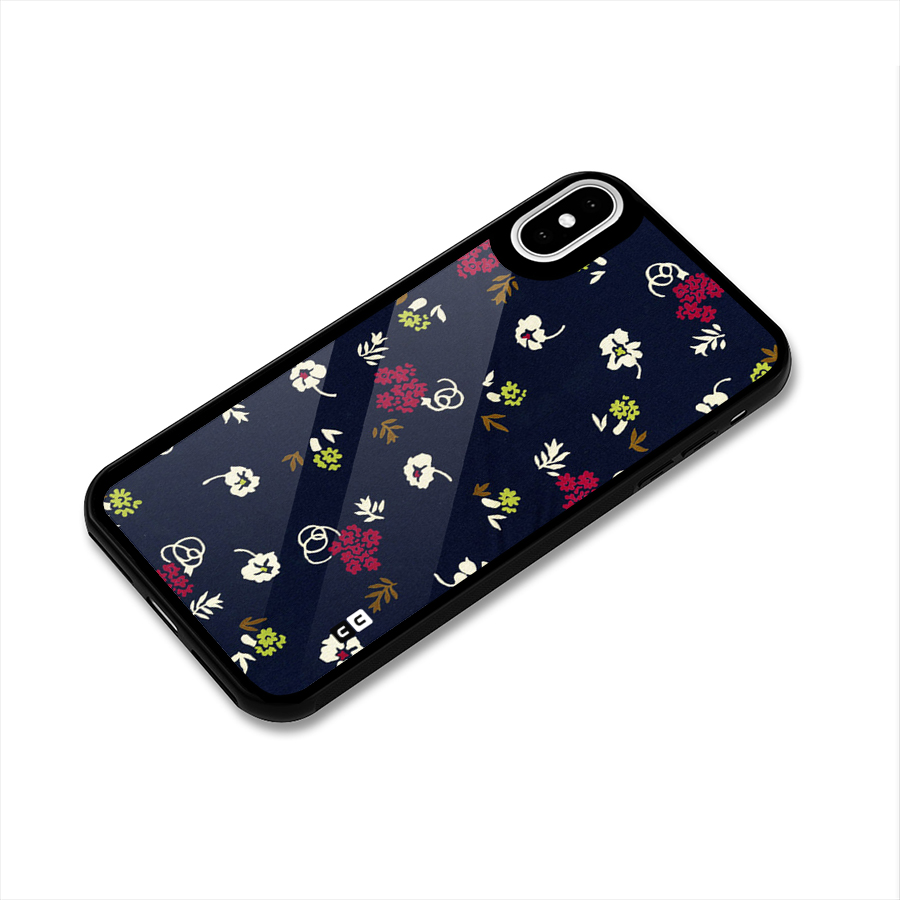 Tiny Flowers Glass Back Case for iPhone XS