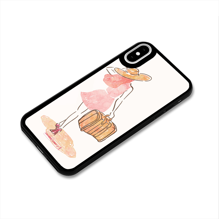 Travel Girl Glass Back Case for iPhone XS