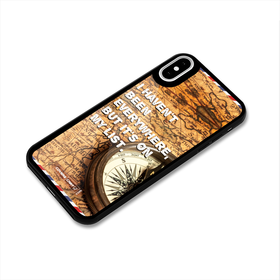 Travel Map Glass Back Case for iPhone XS