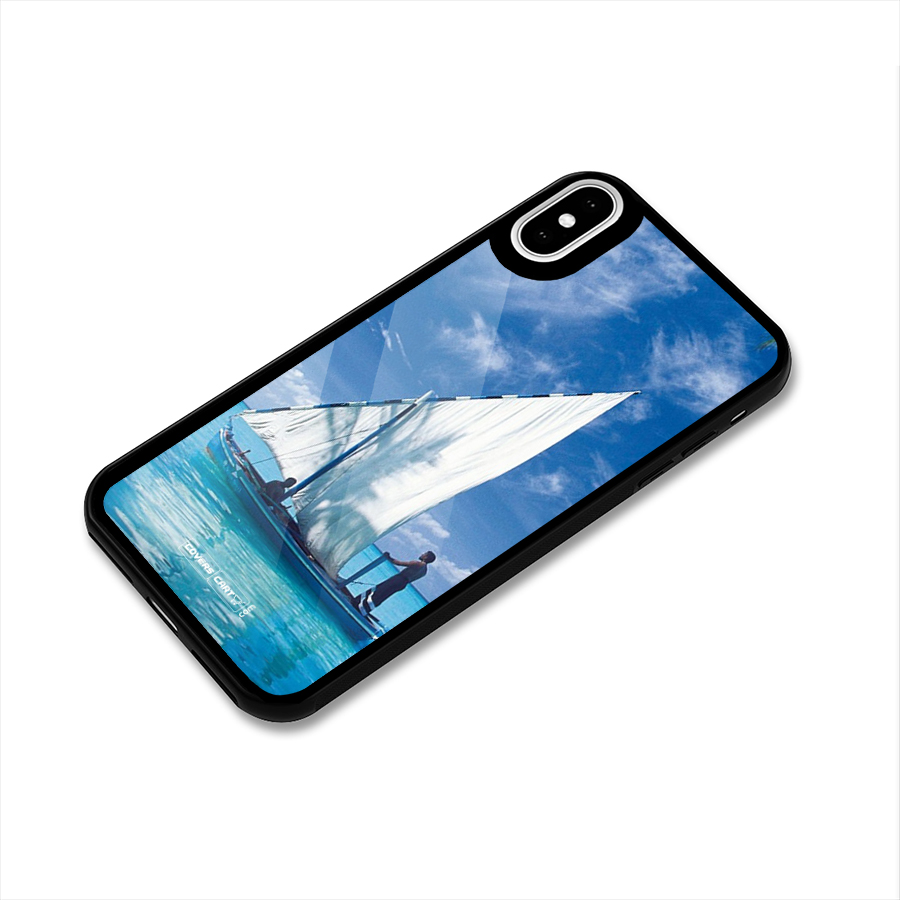 Travel Ship Glass Back Case for iPhone XS