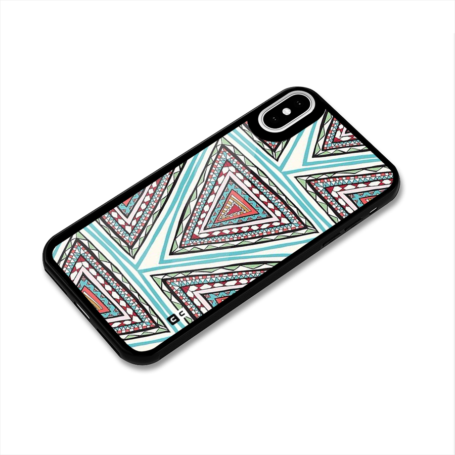 Triangle Abstract Mode Glass Back Case for iPhone XS