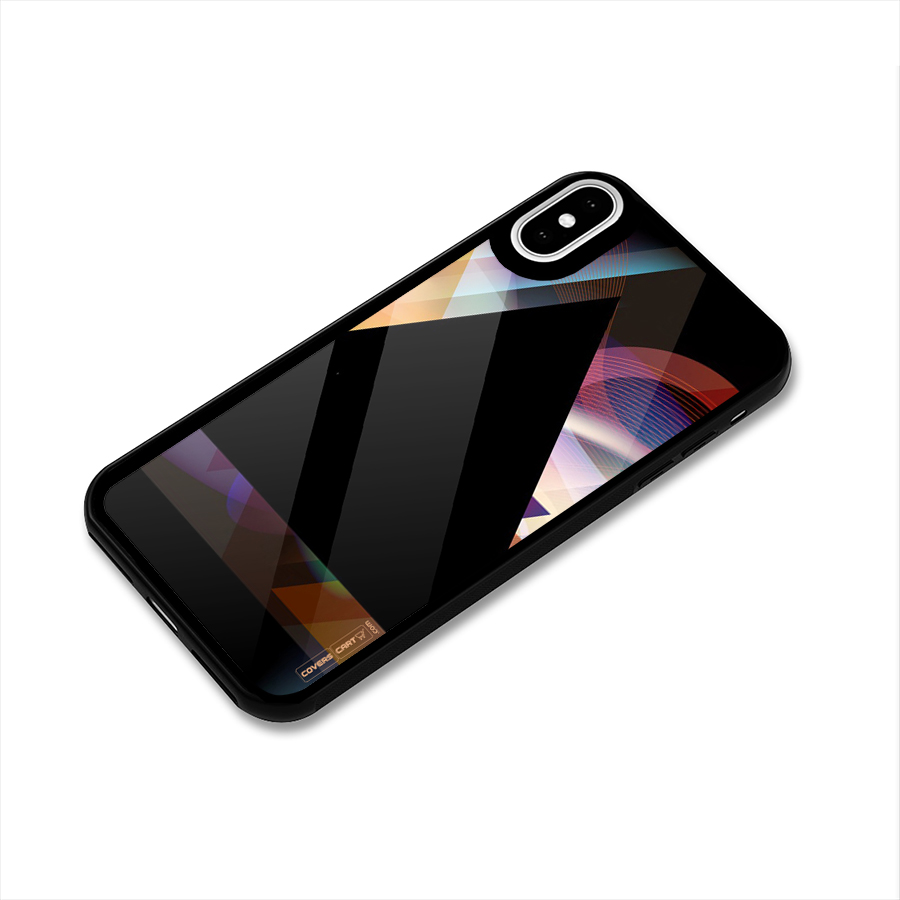 Triangle Black Abstract Glass Back Case for iPhone XS