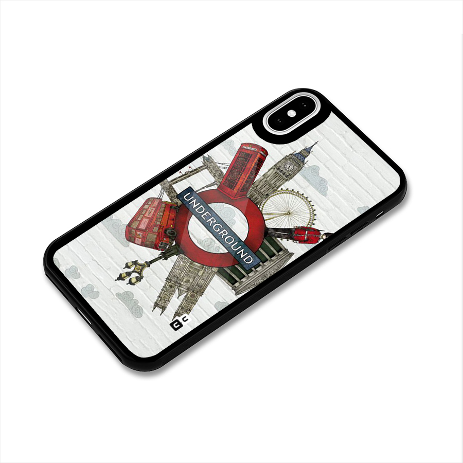 Underground Design Glass Back Case for iPhone XS