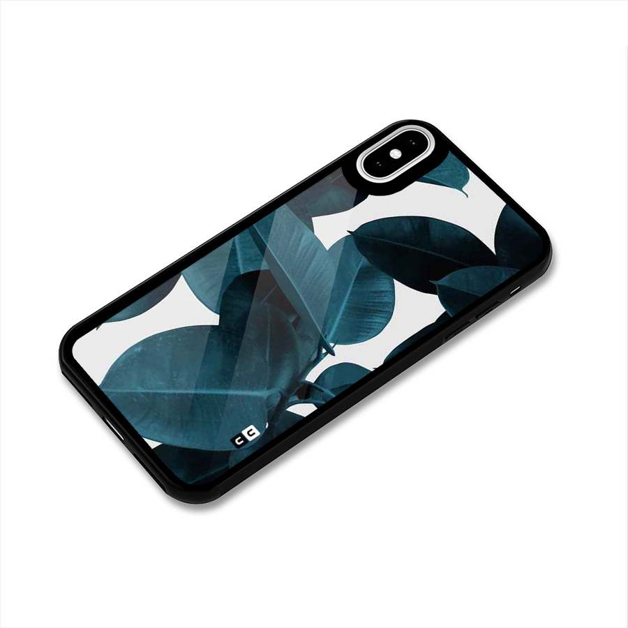 Very Aesthetic Leafs Glass Back Case for iPhone XS