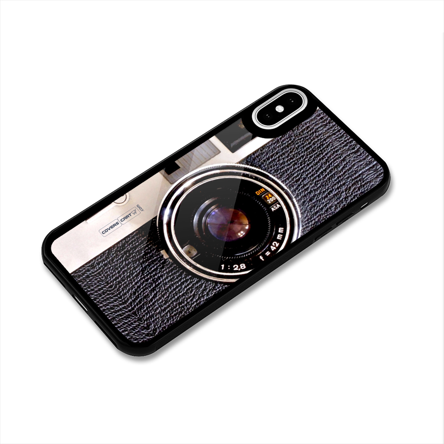 Vintage Camera Glass Back Case for iPhone XS