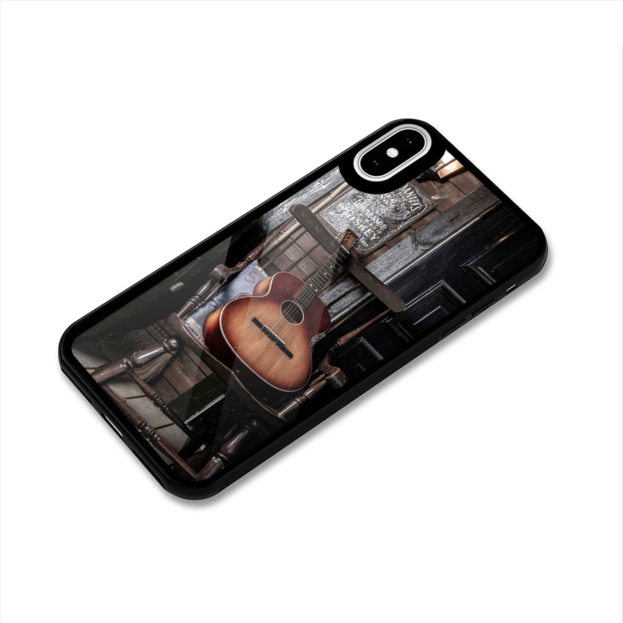 Vintage Chair Guitar Glass Back Case for iPhone XS