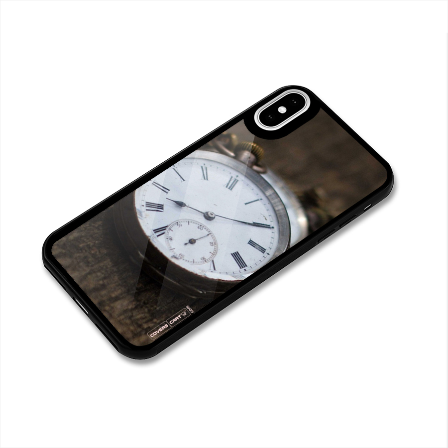 Vintage Clock Glass Back Case for iPhone XS