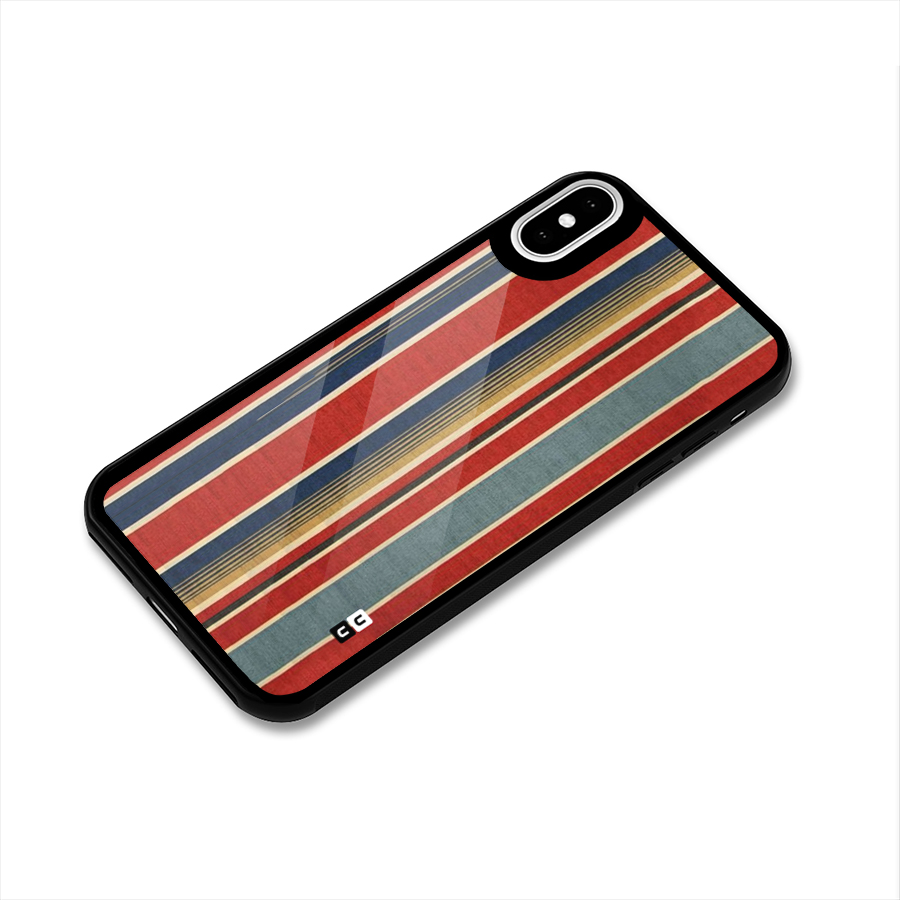 Vintage Disort Stripes Glass Back Case for iPhone XS