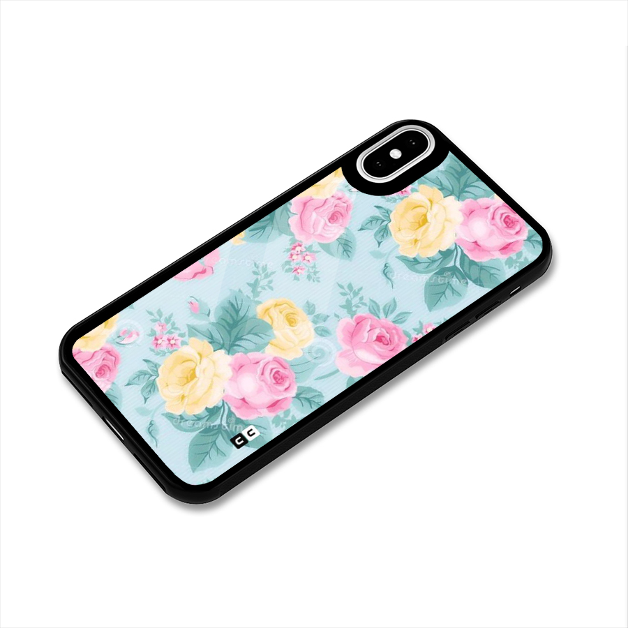 Vintage Pastels Glass Back Case for iPhone XS
