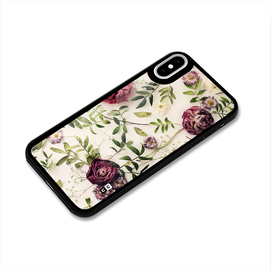 Vintage Rust Floral Glass Back Case for iPhone XS