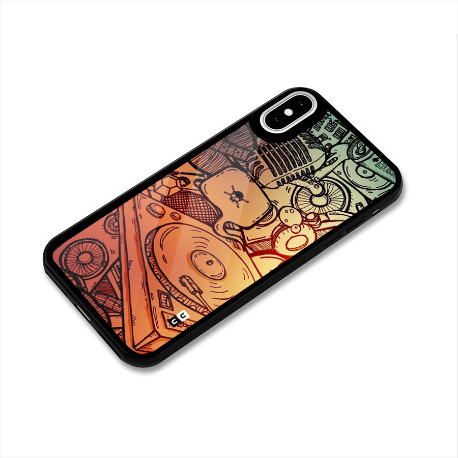 Vinyl Design Glass Back Case for iPhone XS