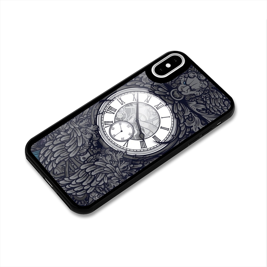 Wall Clock Glass Back Case for iPhone XS