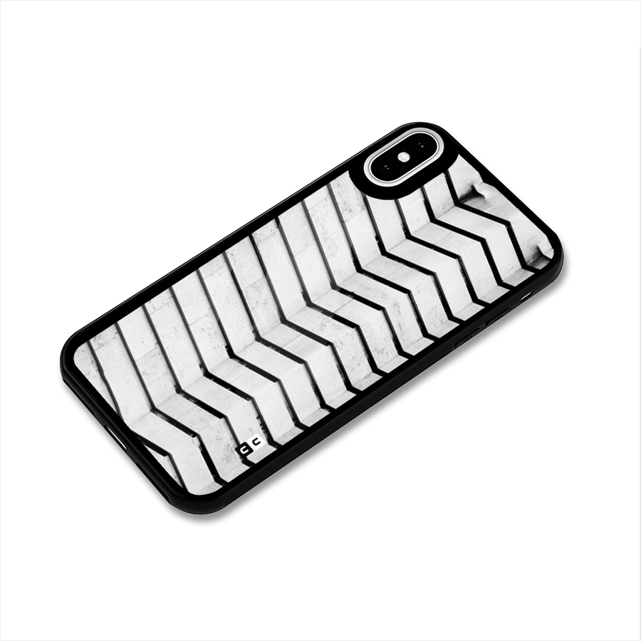 Wall Zig Zag Glass Back Case for iPhone XS