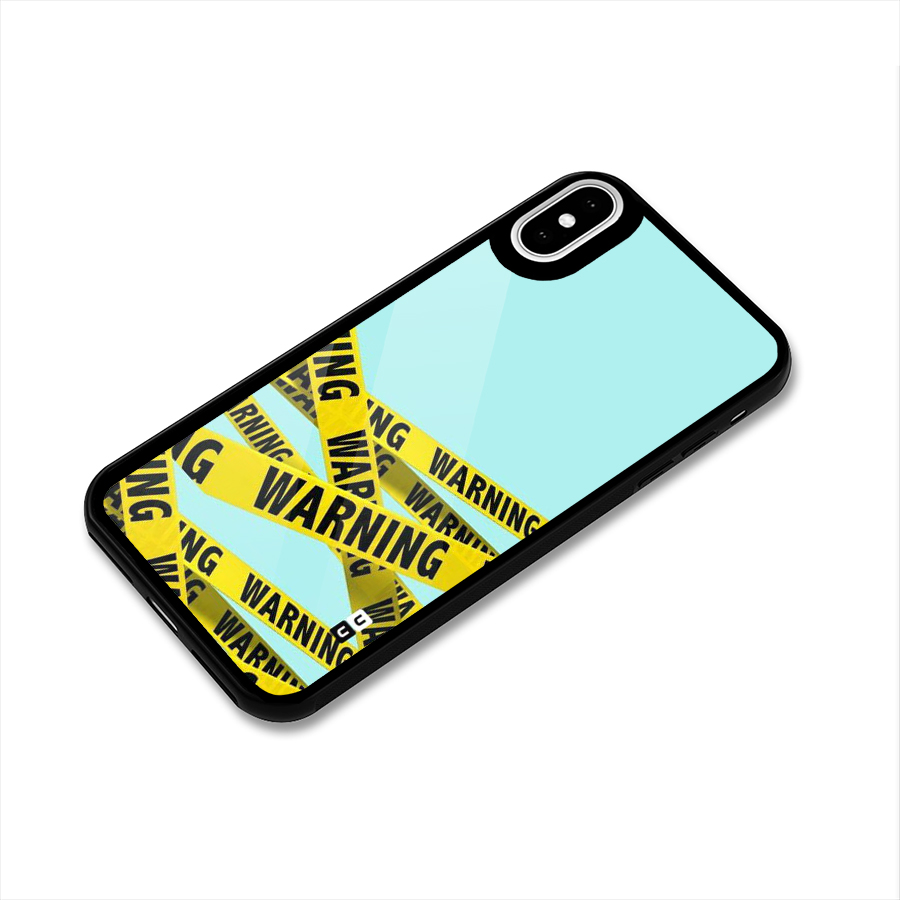 Warning Design Glass Back Case for iPhone XS