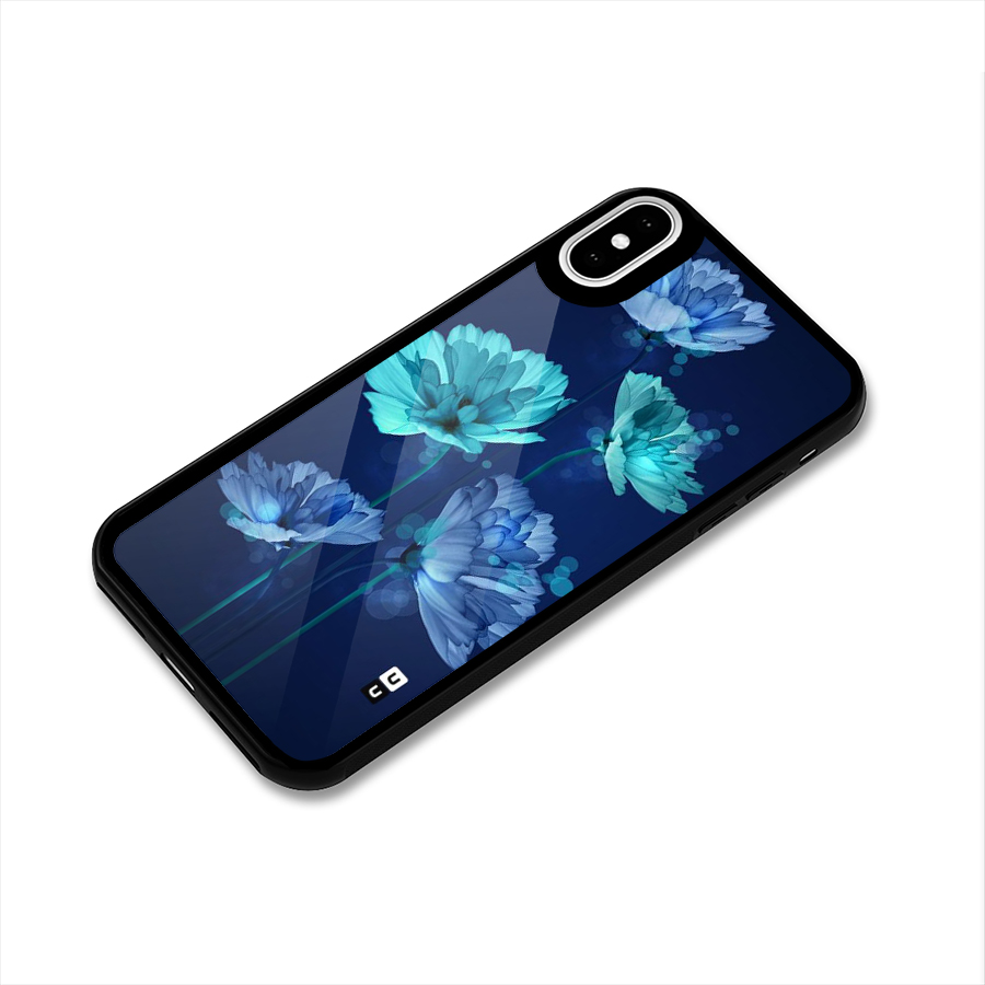 Water Flowers Glass Back Case for iPhone XS