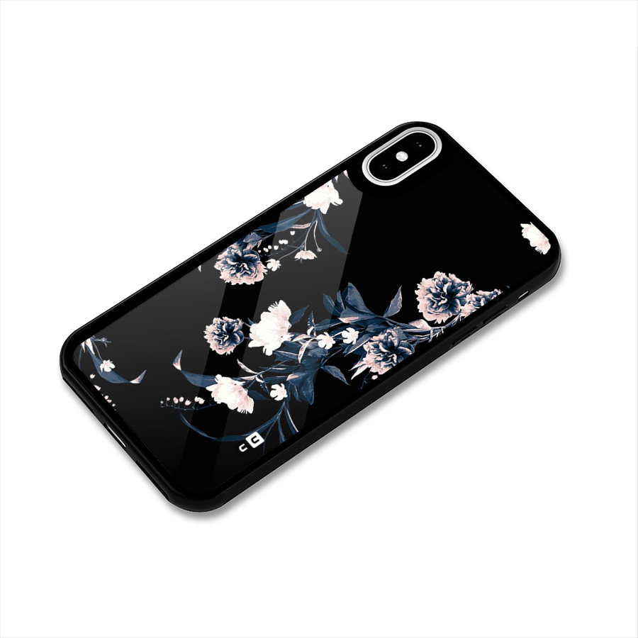 White Flora Glass Back Case for iPhone XS