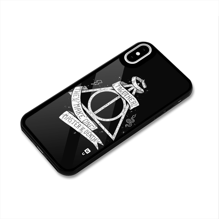 White Ribbon Glass Back Case for iPhone XS