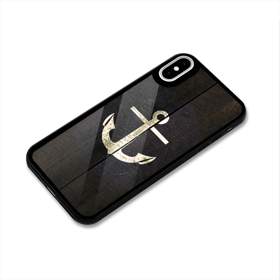 Wood Anchor Glass Back Case for iPhone XS