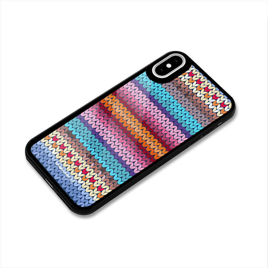 Woolen Glass Back Case for iPhone XS