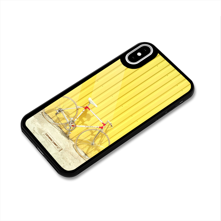 Yellow Cycle Classic Glass Back Case for iPhone XS