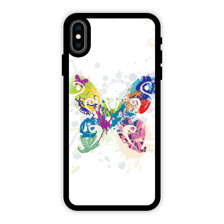 Abstract Butterfly Glass Back Case for iPhone XS Max