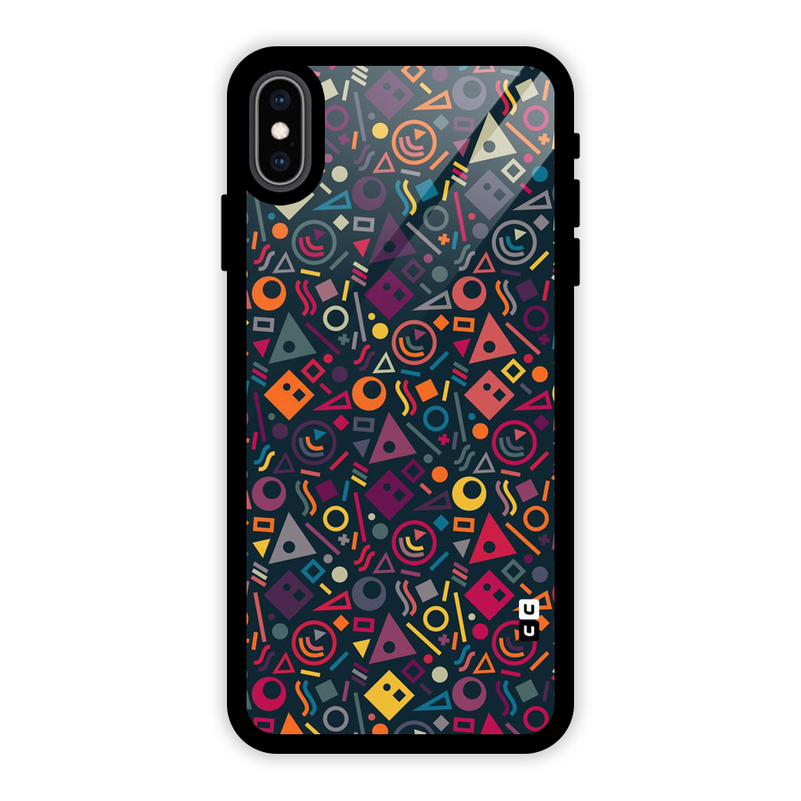 Abstract Figures Glass Back Case for iPhone XS Max