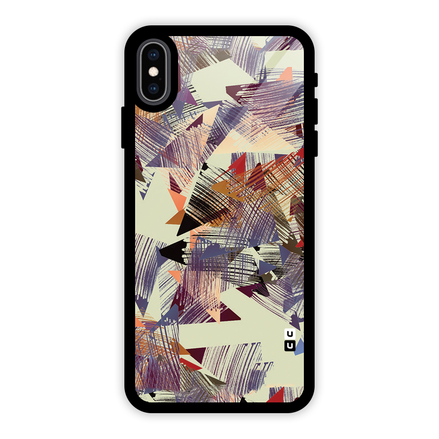 Abstract Sketch Glass Back Case for iPhone XS Max