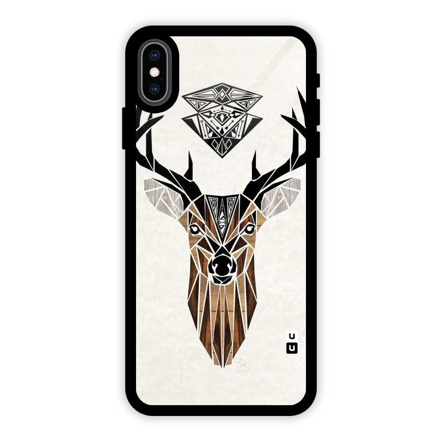 Aesthetic Deer Design Glass Back Case for iPhone XS Max
