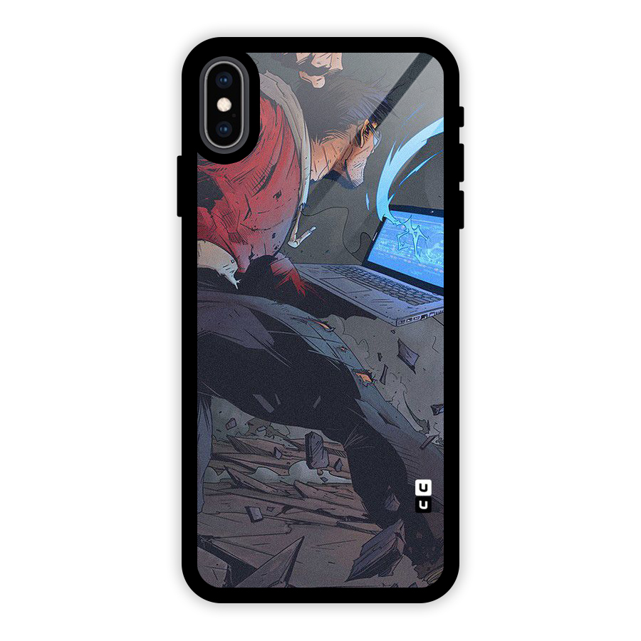 Angry Programmer Glass Back Case for iPhone XS Max