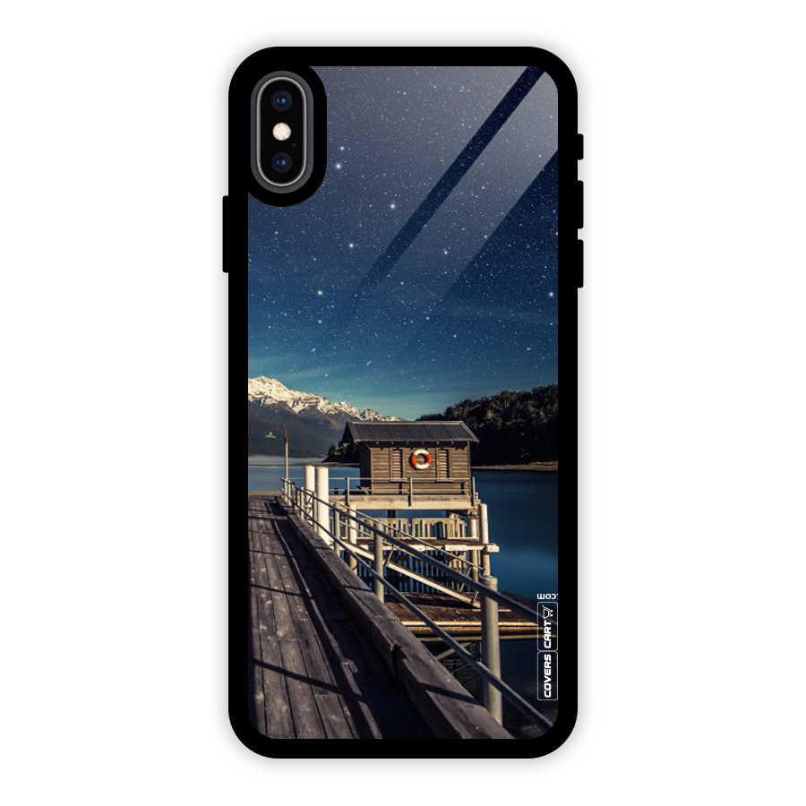 Beautiful Dock Hut Glass Back Case for iPhone XS Max