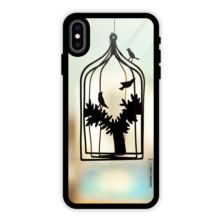Beautiful Pegion Cage Glass Back Case for iPhone XS Max