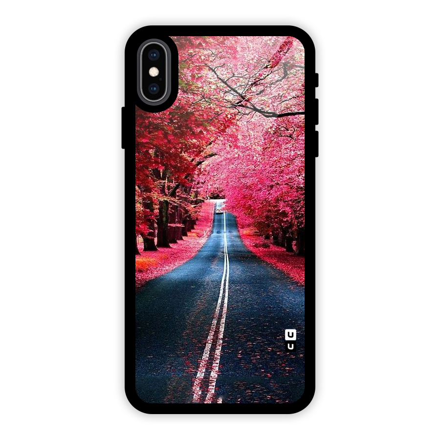Beautiful Red Trees Glass Back Case for iPhone XS Max
