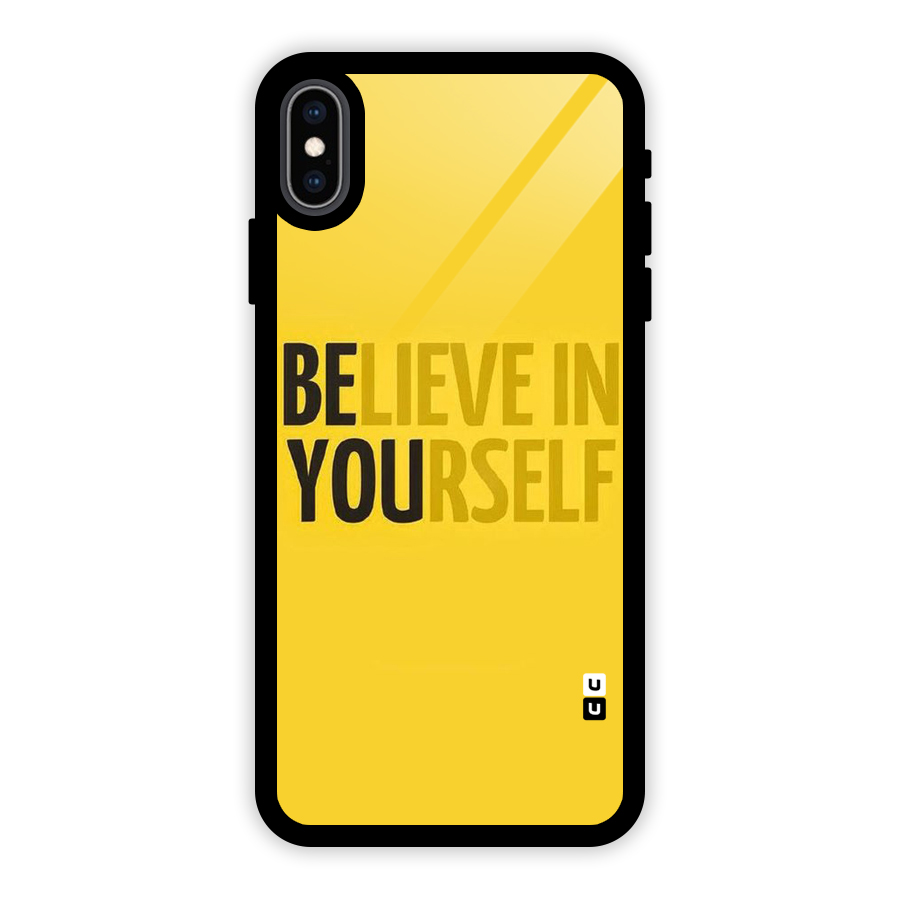 Believe Yourself Yellow Glass Back Case for iPhone XS Max