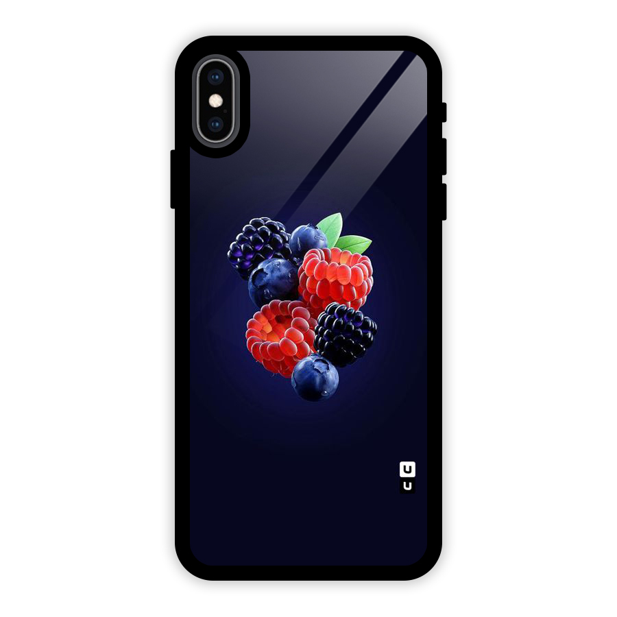 Berry Blast Glass Back Case for iPhone XS Max