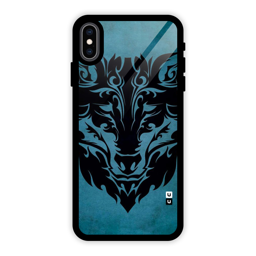 Black Artistic Wolf Glass Back Case for iPhone XS Max