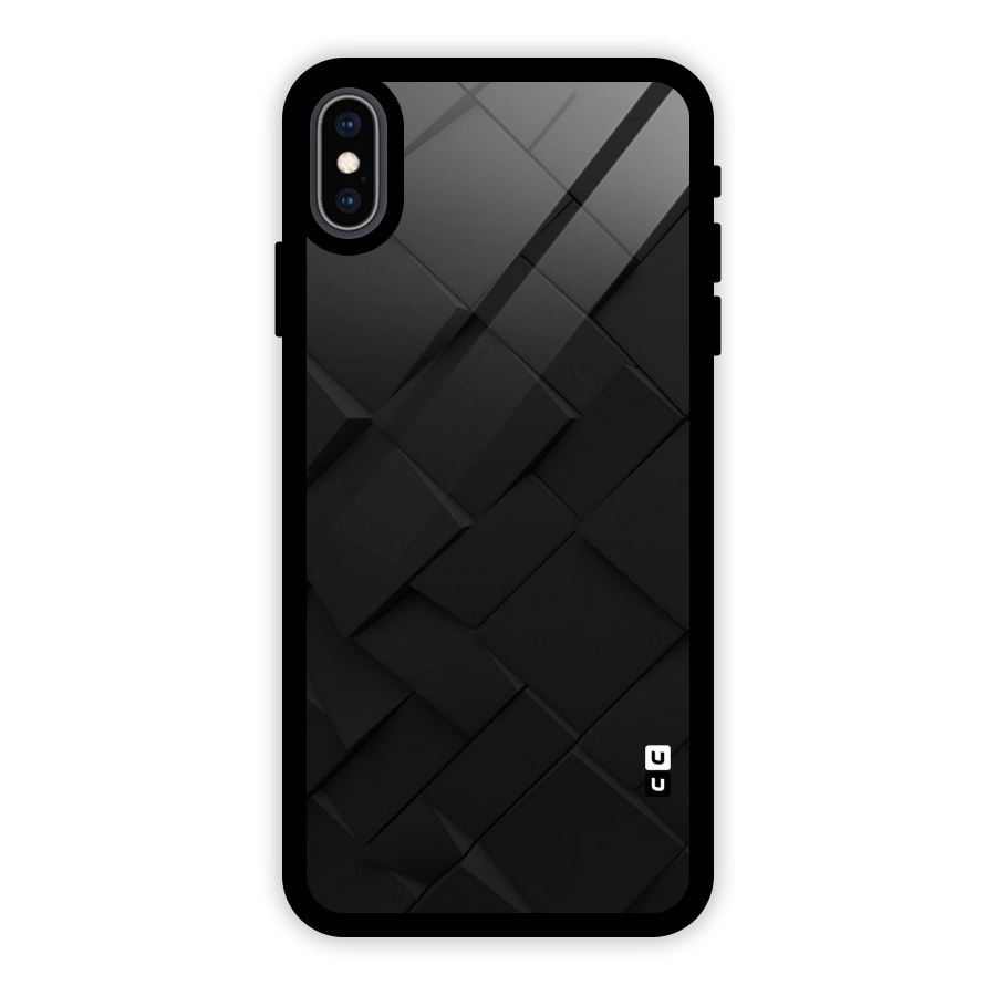 Black Elegant Design Glass Back Case for iPhone XS Max