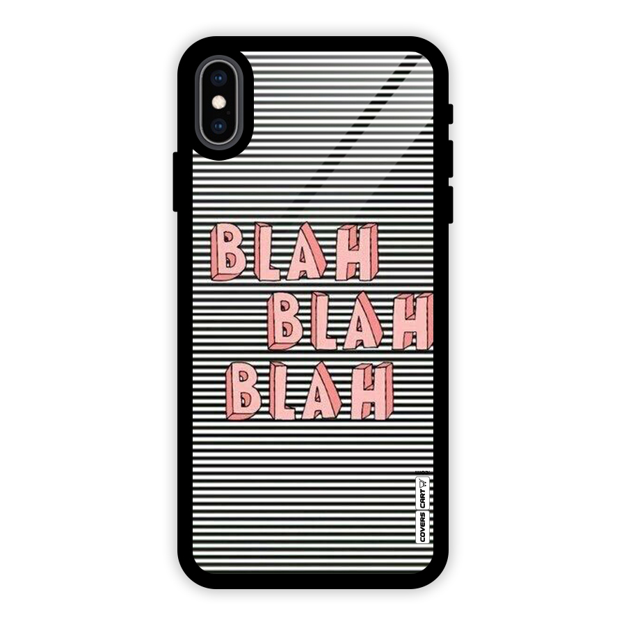 Blah Stripes Glass Back Case for iPhone XS Max