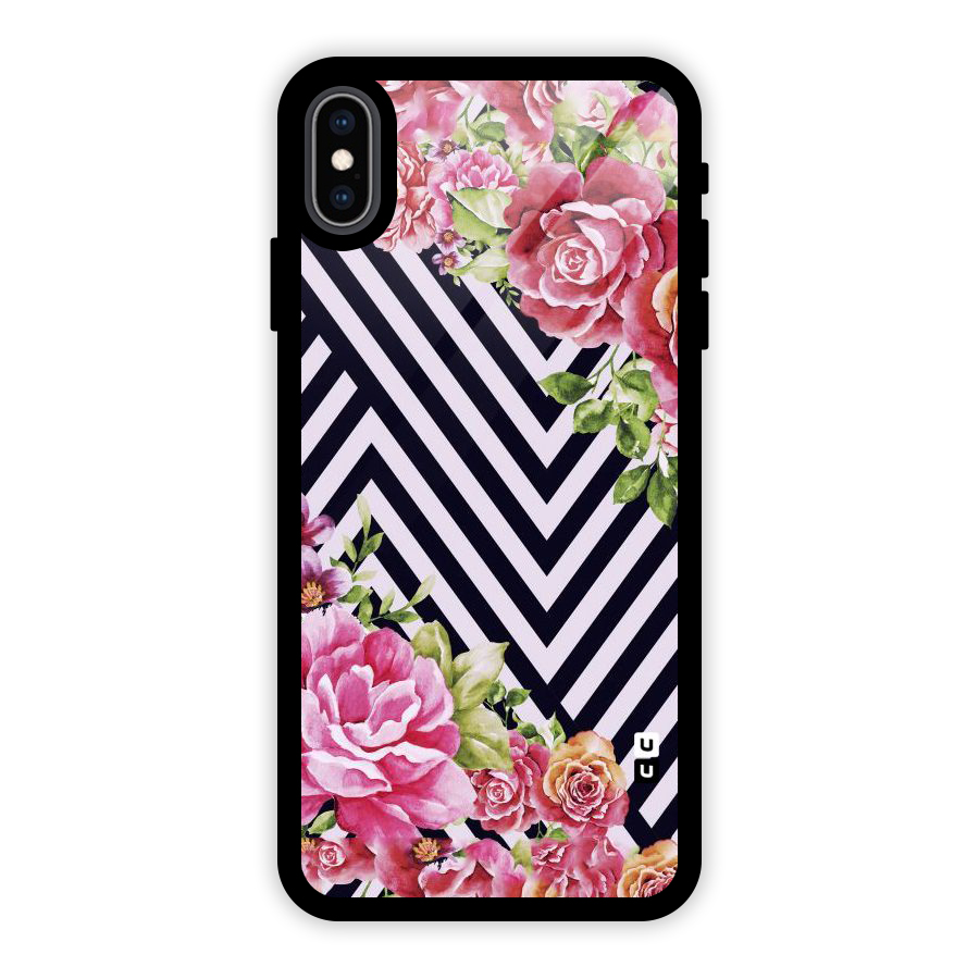 Bloom Zig Zag Glass Back Case for iPhone XS Max