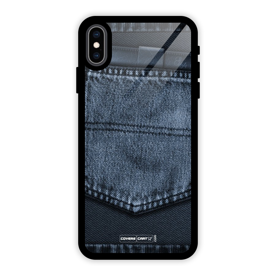 Blue Denim Glass Back Case for iPhone XS Max