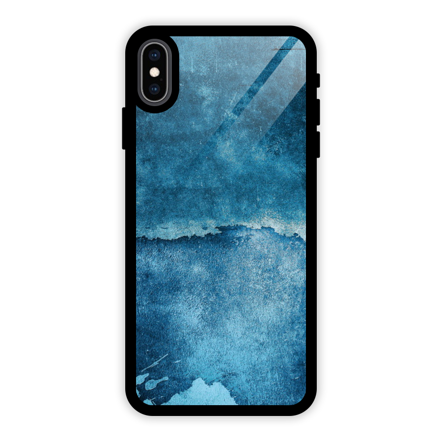 Blue Paint Wall Glass Back Case for iPhone XS Max