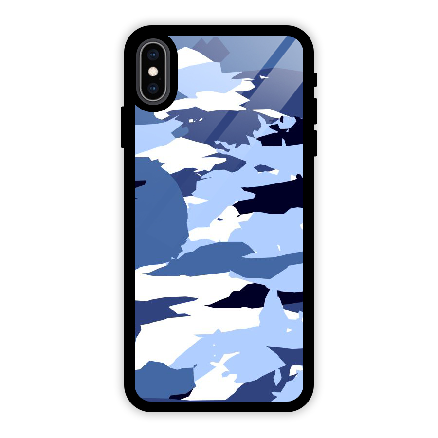 Blue White Canvas Glass Back Case for iPhone XS Max