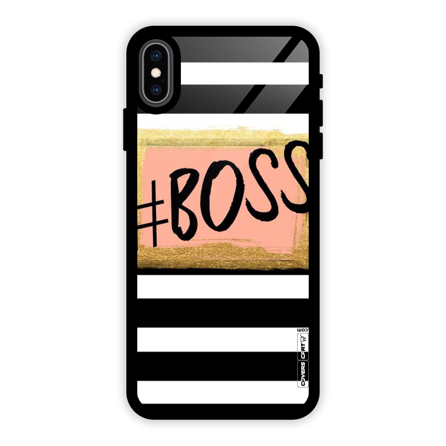 Boss Stripes Glass Back Case for iPhone XS Max