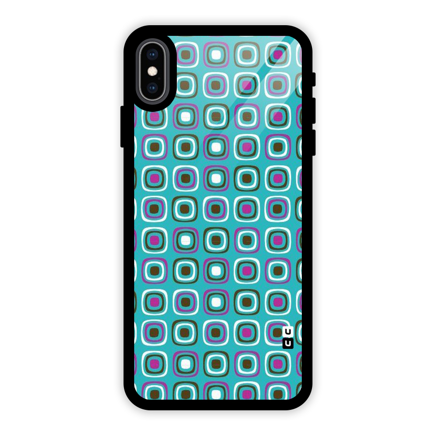 Boxes Tiny Pattern Glass Back Case for iPhone XS Max