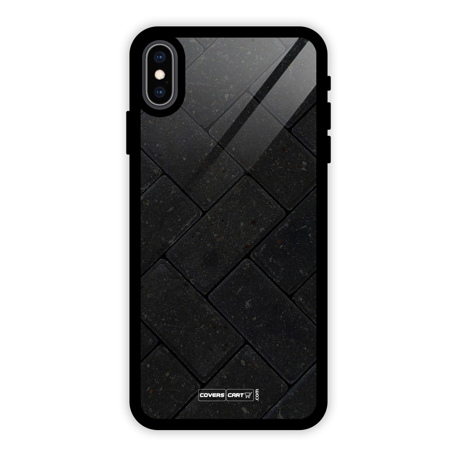 Bricks Pattern Glass Back Case for iPhone XS Max