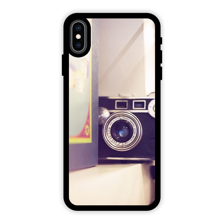 Camera Vintage Pastel Glass Back Case for iPhone XS Max