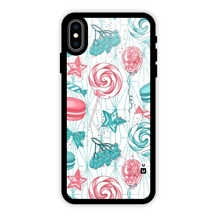 Candies And Macroons Glass Back Case for iPhone XS Max