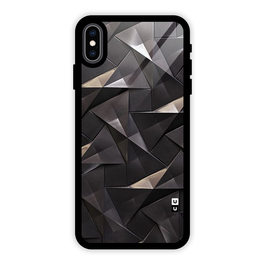 Carved Triangles Glass Back Case for iPhone XS Max