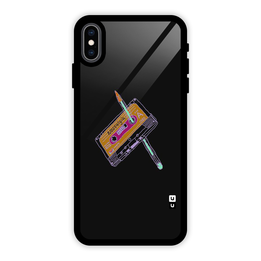 Casette Nostalgia Glass Back Case for iPhone XS Max